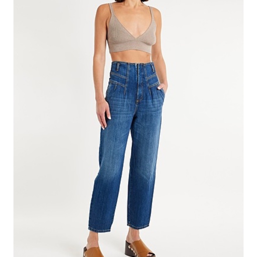 Pinko High Waisted Medium Blue Tapered Jean Size 26 - Picture 16 of 16